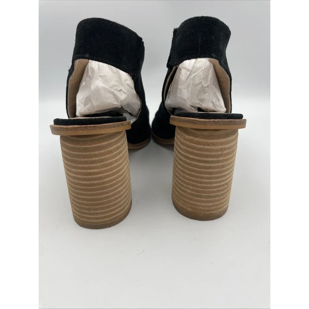 ANTHROPOLOGIE BLACK TRACY Slingback Shooties Size 40 Heels 10 High Heel